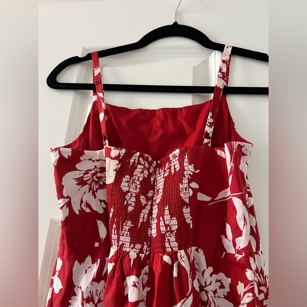 Madewell Square Neck Red Floral Tank Dress - Picture 6 of 7